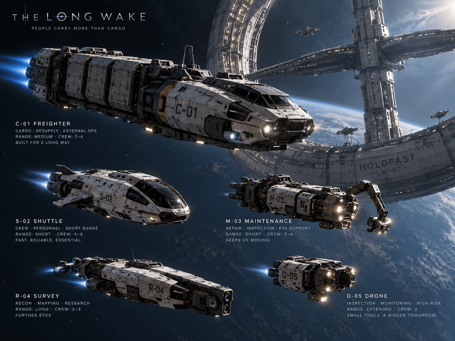 Freighter, shuttle, maintenance and survey craft
